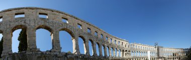 Panoramic view of the Arena (colosseum) in Pula, Croatia clipart