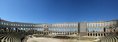 Panoramic view of the Arena (colosseum) in Pula, Croatia clipart