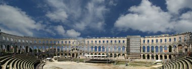 Panoramic view of the Arena (colosseum) in Pula, Croatia clipart