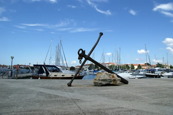 Puerto de embarque del casco antiguo de Porec, Istria, Croacia —  Fotos de Stock