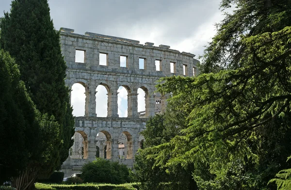 Anfiteatro Romano Veduta Dell Arena Colosseo Pola Croazia — Foto Stock