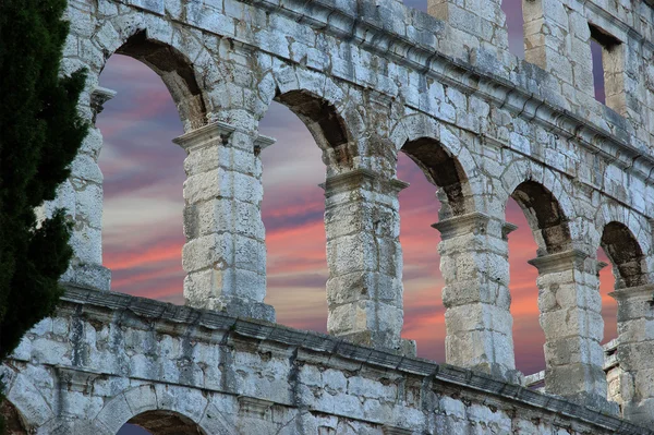 Római Amfiteátrum Aréna Colosseum Pula Horvátország Ban Kilátás — Stock Fotó