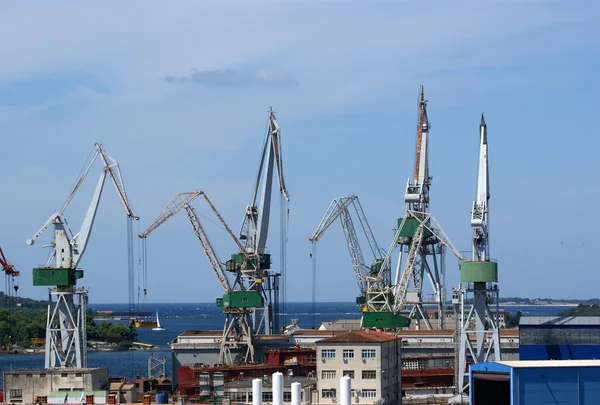 Marine Cargo Port Cranes Pula Croatia — Stock Photo, Image