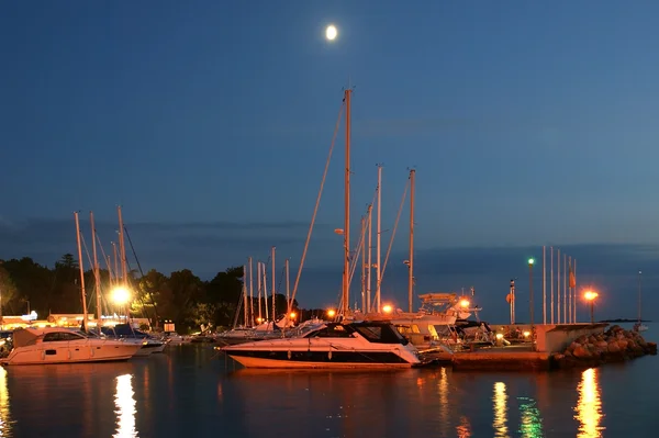 Вид Море Місто Вечерние Хорватія Пореч — стокове фото