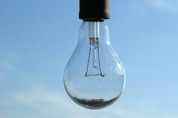 Elektrická Lampa Pozadí Modré Oblohy — Stock fotografie