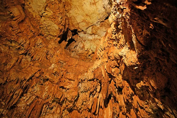Sztalaktitok Sztalagmitok Barlang Beredine Horvátország — Stock Fotó