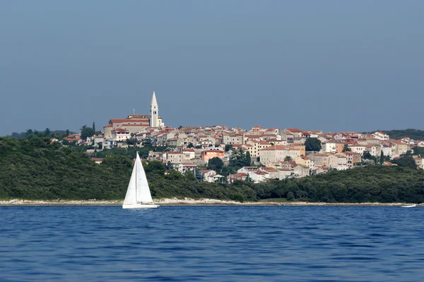 Widok Stare Miasto Rovinj Morza Miasto Chorwacji Położony Północnym Adriatyku — Zdjęcie stockowe