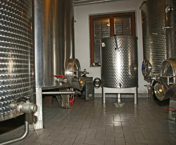 Modern Interior Winery Wine Grapes Stock Photo