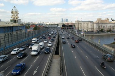 Moskova şehir ve St andrew's bridge, Rusya Federasyonu