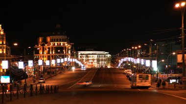 İyi geceler, Moskova, Rusya büyük taş köprünün gece görünümü