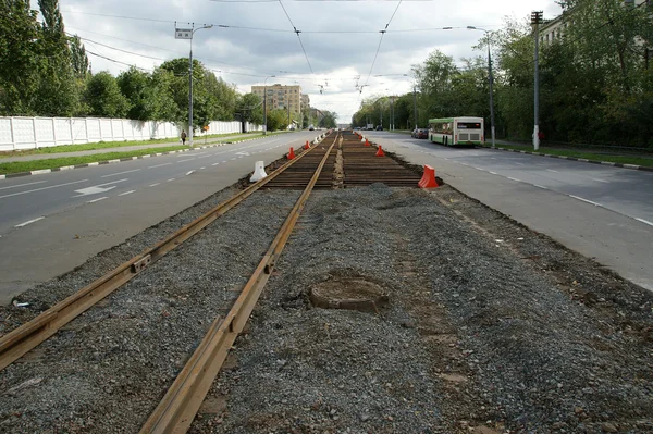 Дорожные Работы Москва Россия — стоковое фото