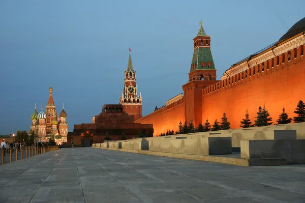 Κόκκινη Πλατεία Στη Νύχτα Μόσχα Ρωσία — Φωτογραφία Αρχείου