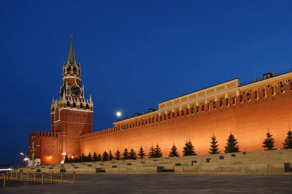 Plac Czerwony Nocy Moskwa Federacja Rosyjska — Zdjęcie stockowe