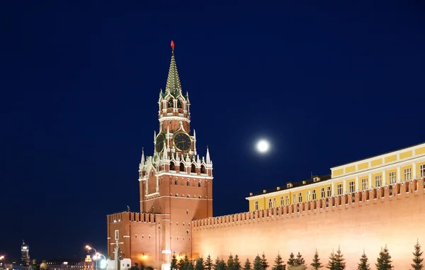Κόκκινη πλατεία στη νύχτα, Μόσχα, Ρωσία — Φωτογραφία Αρχείου
