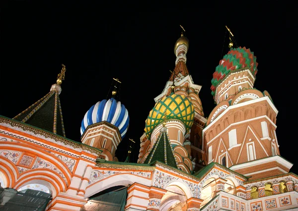 Moscow Night Russia Red Square Cathedral Intercession Most Holy Theotokos — Stock Photo, Image