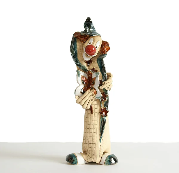 Figurine funny clown, isolation — Stock Photo, Image