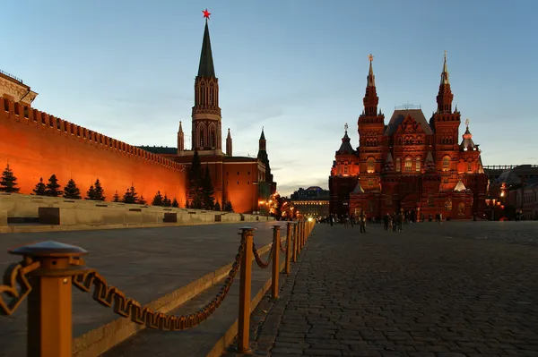 Praça Vermelha Noite Moscou Rússia Imagens De Bancos De Imagens