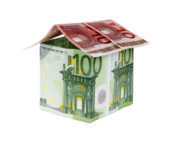 stock image Big One Hundred and ten Euro House, on a white background