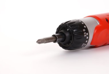 The head of an electric screwdriver with a nozzle on a white background clipart