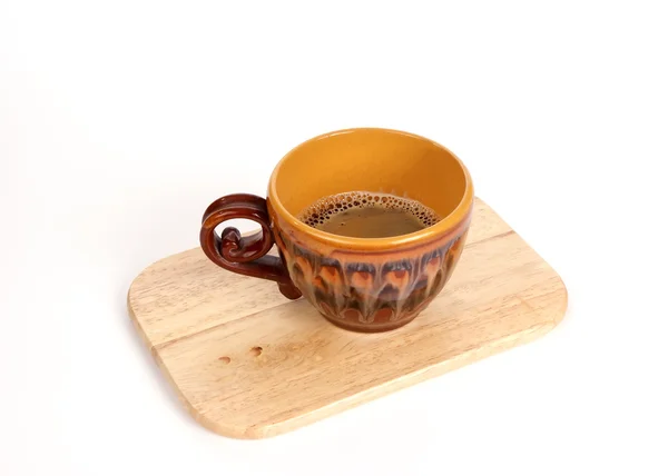 Espresso cup closeup on a white background. Sharpen foam coffee — Stock Photo, Image