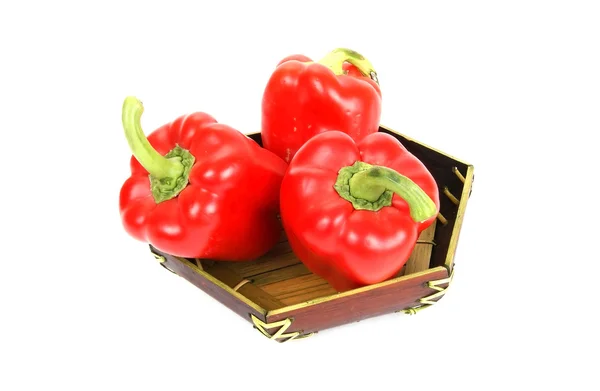 Large fresh red bell pepper on white background — Stock Photo, Image