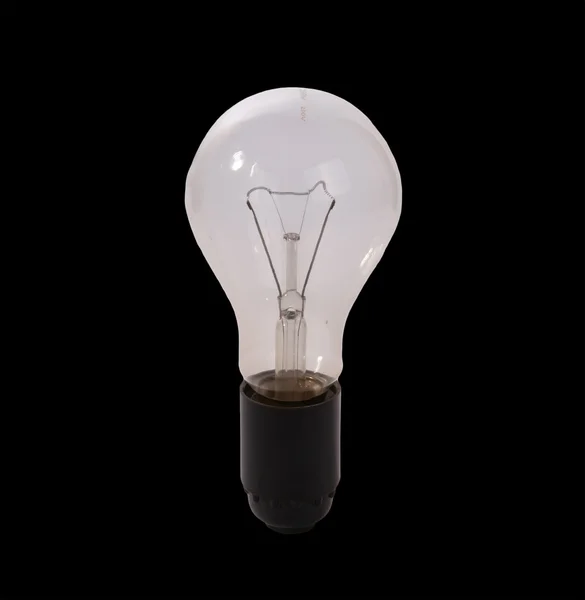 Grande lampe électrique incandescente brossée, contre un fond sombre — Photo
