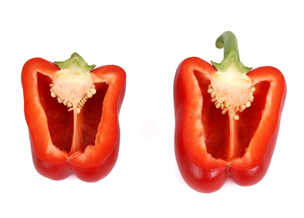 Large fresh red bell pepper, isolated on a white background — Stock Photo, Image