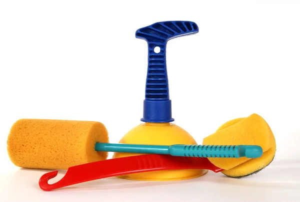 Vantuz (stantuffo) e spazzole per pulire la toilette — Foto Stock