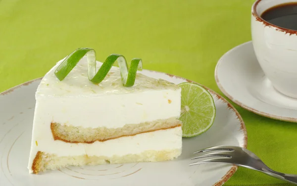 Lime Cake with Coffee — Stock Photo, Image