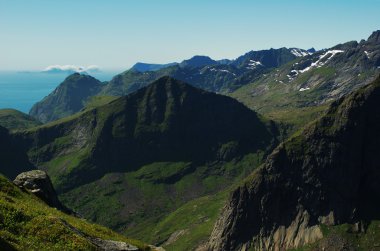 dağ manzarası üzerinde lofoten, Norveç