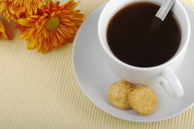 Blacktea with Orange Flowers (From Top) clipart