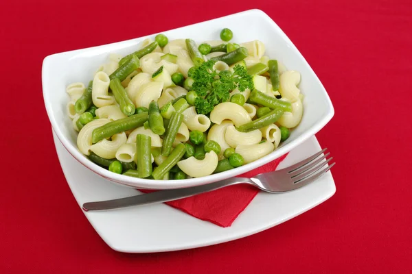 Pasta met groene groenten — Stockfoto