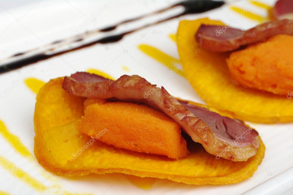 Appetizer: Duck Meat with Sweet Potato