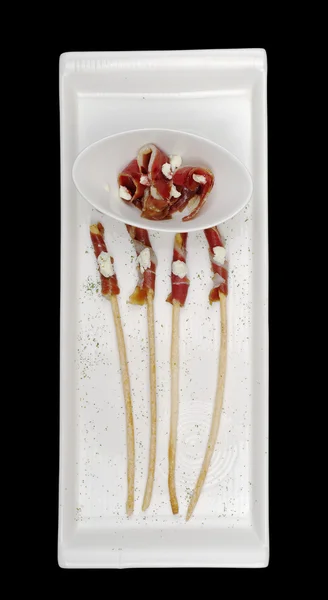 Bacon on Salt Sticks — Stock Photo, Image