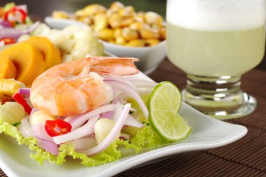 Peruvian Ceviche with King Prawn clipart