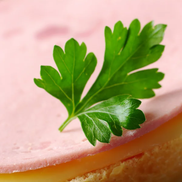Parsley Leaf on Sandwich — Stock Photo, Image