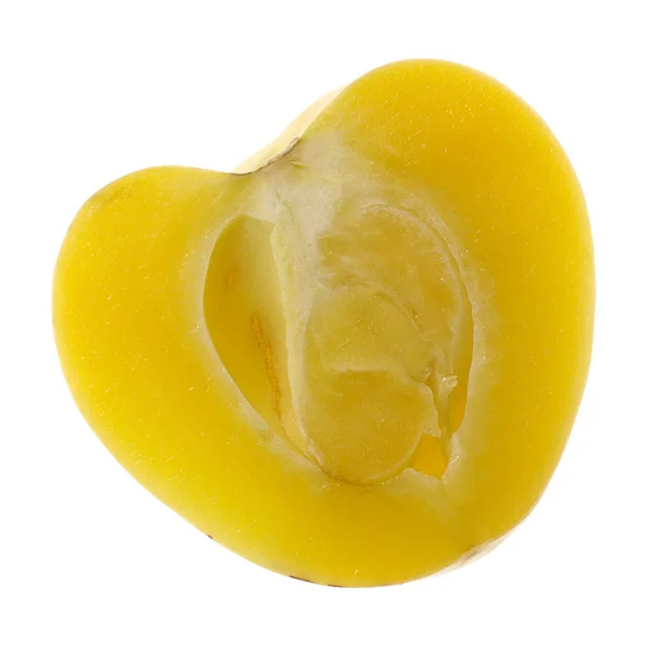Sección Transversal Pepino Dulce Lat Solanum Muricatum Una Fruta Dulce — Foto de Stock