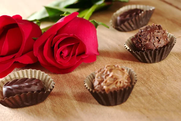 Red Rose with Truffles — Stock Photo, Image