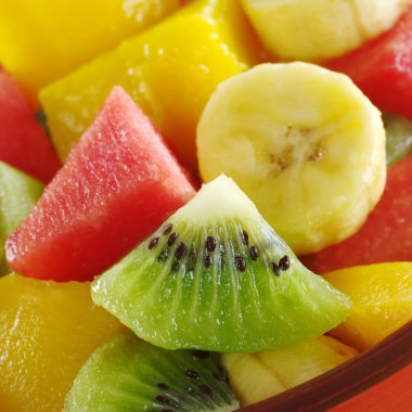 Tropical Fruit Mix (Kiwi, Mango, Banana, Melon) clipart