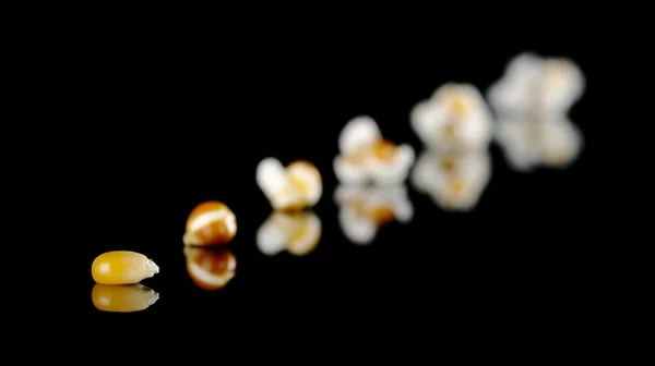 Utvecklingen av popcorn — Stockfoto