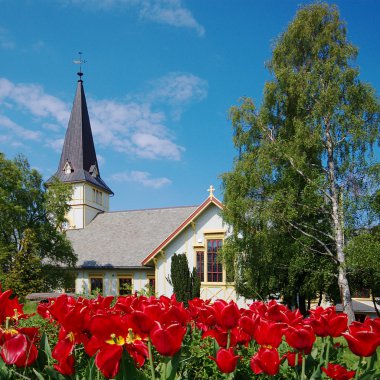 Church in Grimstad, Norway clipart