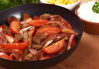 Peruvian Dish Called Lomo Saltado clipart