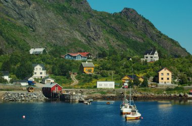 Sorvagen on the Lofoten clipart