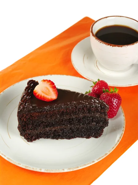 Csokoládé torta kávéval — Stock Fotó