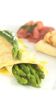 Green Asparagus in Crepes clipart