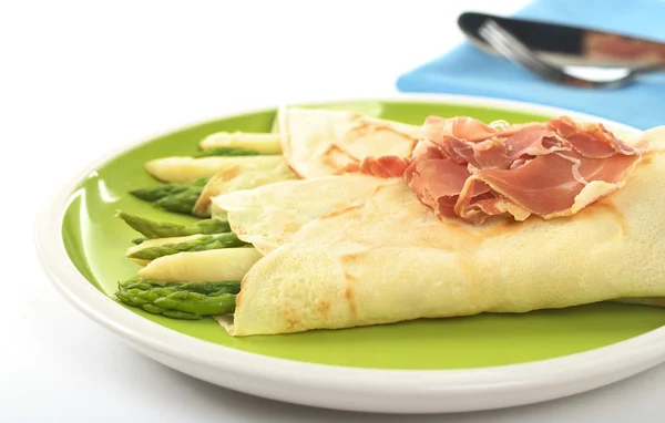 Asparagus in Crepes — Stock Photo, Image