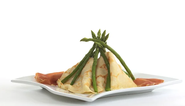 Crepes and Asparagus Tipi — Stock Photo, Image