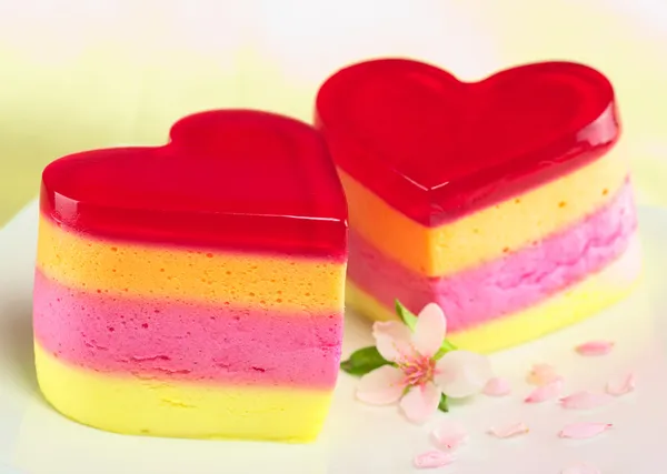 Hart-vormige taarten genaamd torta helada — Stockfoto