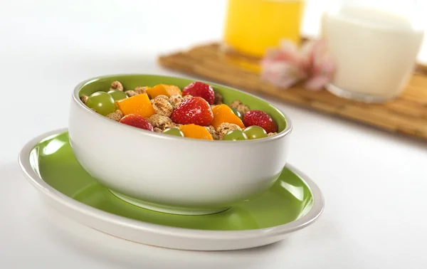 stock image Fruit Salad with Puffed Wheat Cereal