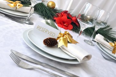 Serving a festive Christmas table clipart